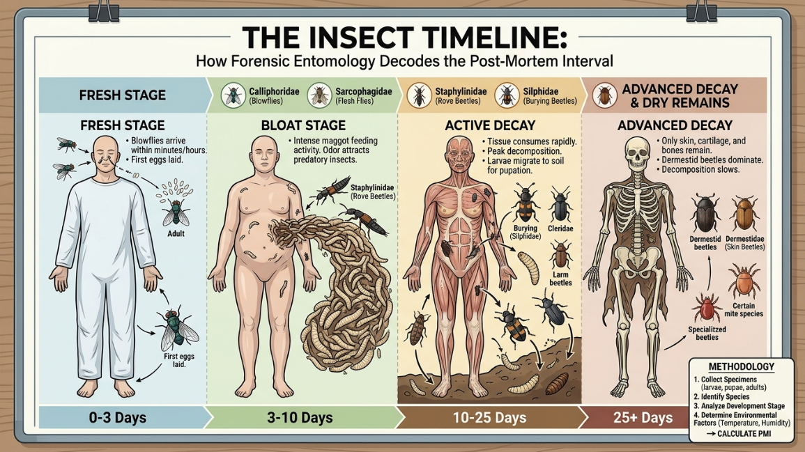 The Insect Timeline: How Forensic Entomology Decodes the Post-Mortem Interval